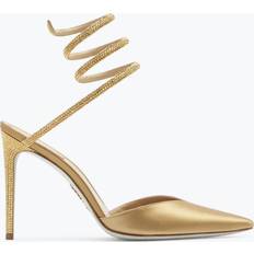 Rene Caovilla Cleo Crystal Champagne Open-back Pump Woman
