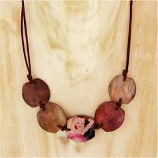 Lila Halsband Les Trésors de Lily [R4304] Collier artisanal 'Mistinguette' violet marron mm