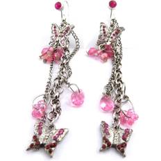 Red Earrings Les Tresors De Lily [J7112] Designer earrings 'Butterflies' red