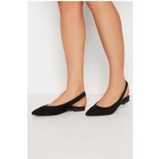 LTS Long Tall Sally Flat Point Slingback Black, Black, 10, Women