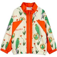 Mini Rodini Jacken Mini Rodini Ivory Parrot Print Tracksuit Jacket