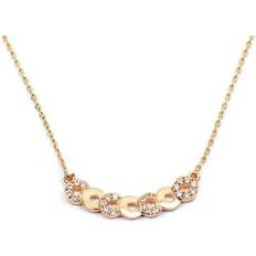 Vitt guld Halsband Les Trésors de Lily [M8898] Collier Plaqué Or 'Sissi' blanc doré 25x5 mm