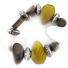 Brown Bracelets Les Trésors de Lily [D7760] Amber Brown 'Indian Summer' Designer Bracelet