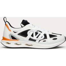 Valentino Garavani Shoes Valentino Garavani VLOGO EASYJOG LOW-TOP SNEAKER IN CALFSKIN AND FABRIC BLACK/WHITE/PASTEL GREY/ORANGE