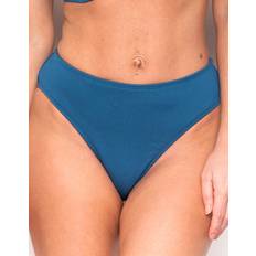 Ivory Rose Rib High Waist Bikini Bottom Teal