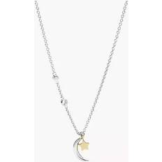 Fossil Silver Necklaces Fossil Sterling Silver Star And Crescent Moon Necklace Jewelry JFS00432998 JFS00432998