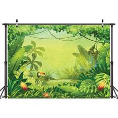 Photo Backgrounds LYWYGG 7x5FT Vinyl Animation Jungle Photography Backdrops Photo Background Kids Photo Studio Props Backdrops Safari Newborn Photography Props Party