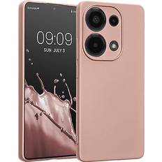 Kwmobile Case Compatible with Xiaomi Redmi Note 13 Pro 4G Case Soft TPU Back Phone Cover with Metallic Look Metallic Rose Gold