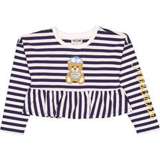 Long Sleeves Blouses & Tunics Moschino Girls Teddy Stripe Print Long Sleeve Peplum Top 10Y