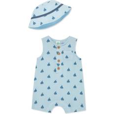 Little Me Baby's Sailboat Gauze Romper & Hat Set - Blue