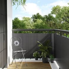 Balcony Protection vidaXL Balcony Screen Black 1000x80 cm Poly Rattan 1000x80cm