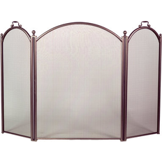 Brown Fireplace Screens Winston Porter Dagan 3 Panel Steel Fireplace Screen Plastic in Brown 34 H x 52 W x 0.75 D in Wayfair