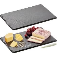 Serving Platters & Trays mDesign Slate Stone Gourmet Chalkboard