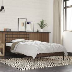 Beds & Mattresses vidaXL Bed Frame Brown Oak 75x190 cm