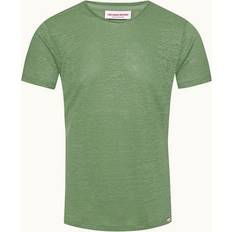 Orlebar Brown Mens Fresh Lawn Brand-tab Round-neck Linen T-shirt