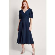 Blue - Men Dresses Monsoon Nancy Lace Satin Tea Dress, Navy