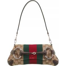 Sacs Gucci Horsebit Chain Small Shoulder Bag - Beige/Ebony