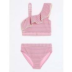 Pink Bikinis Children's Clothing River Island Girls Striped Frill Bikini Set Pink, Pink, Age: 11-12 Years, Women age: 11-12 YEARS