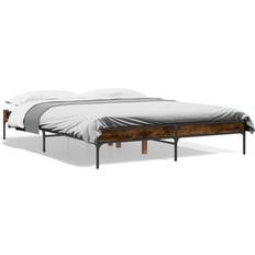 vidaXL Smoked Oak Bed Frame 150 x 200 cm