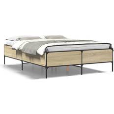 Sängar & Madrasser vidaXL sonoma-ek 135x190 konstruerat Sängram