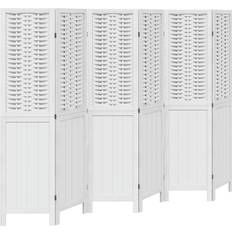 Plastic/Wood - White Room Dividers vidaXL 6 Room Divider