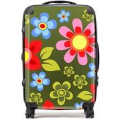 Luggage Warren Reed And Blue Flowers Suitcase Green