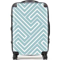 Luggage Warren Reed And White Geometric Pattern Suitcase Green