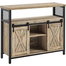 Vasagle Skåp Vasagle Skjutdörrar Köksskåp Med Justerbara Hyllor 33 x 100 x 80 cm Sideboard