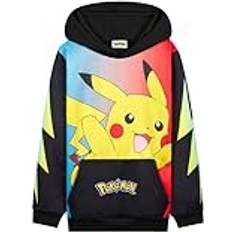 Pokémon Pokemon Huvtröjor för pojkar, bekväm tröja för barn med känguruficka, Svart/Multi Pikachu, 7-8 år
