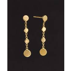 Italian Gold 14K Graduated Disc Drop Earrings