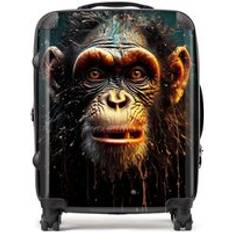Luggage Warren Reed Splashart Monkey Face Suitcase Black