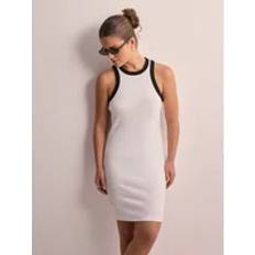 Klänningar JJXX Korta klänningar Bright White Black Bindings Jxforest Sl Rib Short Dress Jrs Klänningar