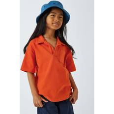 Orange Polo Shirts John Lewis Kids' Embroidered Palm Tree Pocket Polo Shirt, Orange