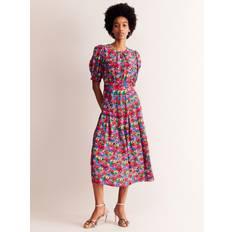 Boden Liv Pleat Detail Midi Dress, Wild Poppy