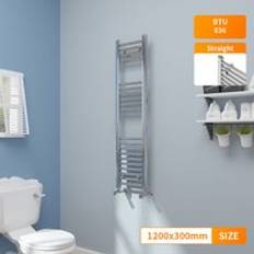 NRG 1200x300mm Straight Modern Heated Towel Rail