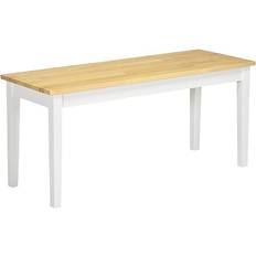 Pino Bancos Homcom Wood Natural/White Banco 102x45cm