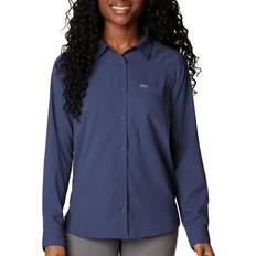 Blue Shirts Columbia Women Anytime Lite Long Sleeve Shirt- Blue