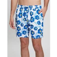 Guess Swimwear Guess Floral Print Swim Trunk Blue