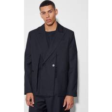 Schlitz Anzüge boohooMAN Split Hem Oversized Suit Jacket - Black