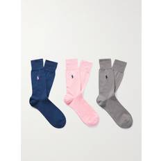 Polo Ralph Lauren Socks Polo Ralph Lauren Three-Pack Logo-Embroidered Cotton-Blend Socks Men Pink 39/42