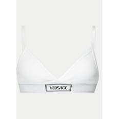 Versace Underwear Versace Vintage Logo Ribbed Bralette 90s - Blanc
