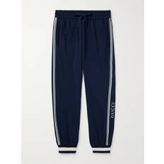 Gucci Bukser Gucci Tapered Logo-Print Striped Jersey Sweatpants Men Blue