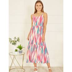 Pink Dresses Yumi Abstract Print Midi Sundress, Pink/Multi