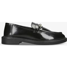 Steve Madden Women Loafers Steve Madden Womens Black Huddles Horsebit-embellished Flat Leather Loafers Eur Women