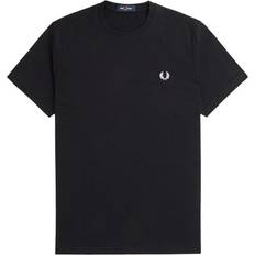 Fred Perry T-shirts Fred Perry Sort T-shirt laurbærkrans-print på ryggen-Black