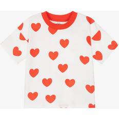 Mini Rodini Girls Red Kids Heart-print Short-sleeve Organic-cotton T-shirt 1.5-11 Years 1.5/3YR