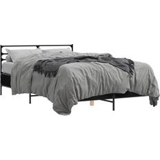 Sängar & Madrasser vidaXL Svart 135x190 cm Konstruerat Trä och Metall Sängram