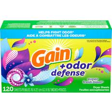+ Odor Defense Fabric Softener Dryer Sheets, Super Fresh Blast Scent, 120