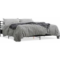Sängar & Madrasser vidaXL Svart 200x200 cm Konstruerat Trä Metall Sängram