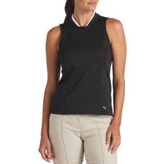 Puma Women Tank Tops Puma Contrast Trim Sleeveless Top, Black/White, Golf